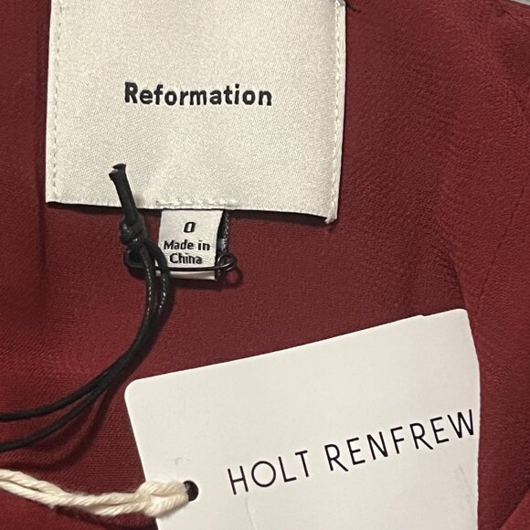 Reformation Irisa Dress - Barcelona Border - burgundy-size 0 - Picture 6 of 6